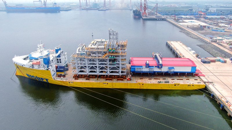 天津港保税区重点天然气项目首个模块交付